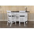 Home Bar and Ladderback Bar Stools in European Cottage White 3 Piece Set