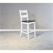 Home Bar and Ladderback Bar Stools in European Cottage White 3 Piece Set