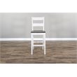 Home Bar and Ladderback Bar Stools in European Cottage White 3 Piece Set
