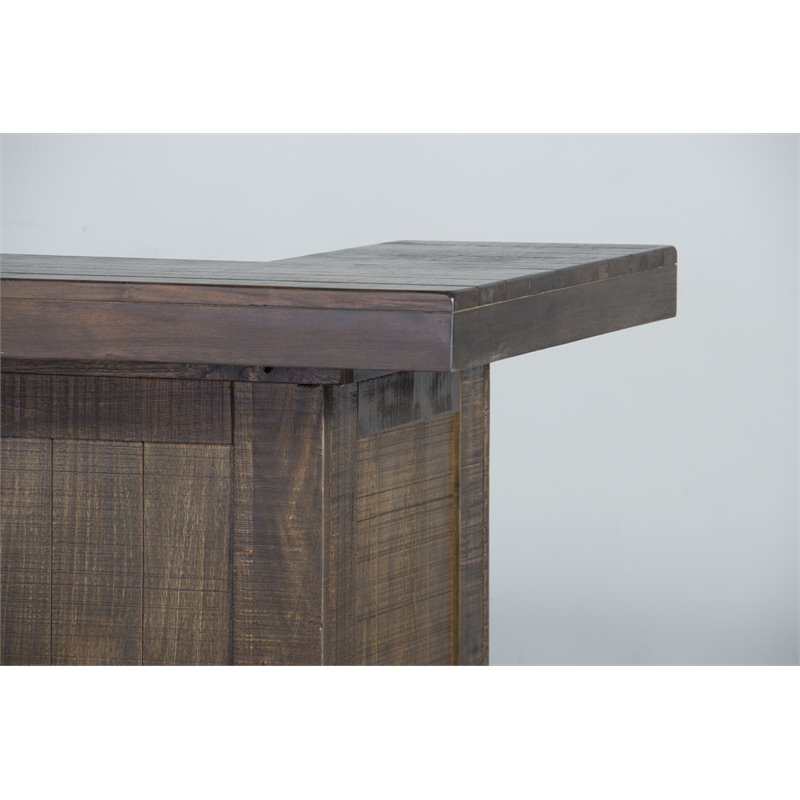 Home Bar and Ladderback Bar Stools in Tobacco Leaf 3 Piece Set
