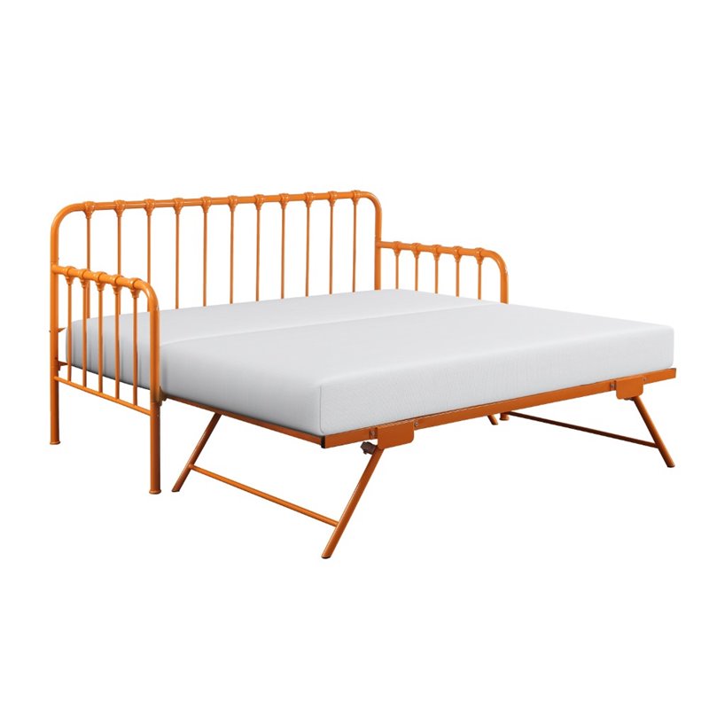 Home Square 2-Piece Set with Daybed with Trundle in Orange & End Table