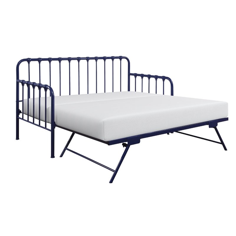 Home Square 2-Piece Set with Daybed with Trundle in Navy & End Table
