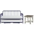 Home Square 2-Piece Set with Daybed with Trundle in Navy & End Table