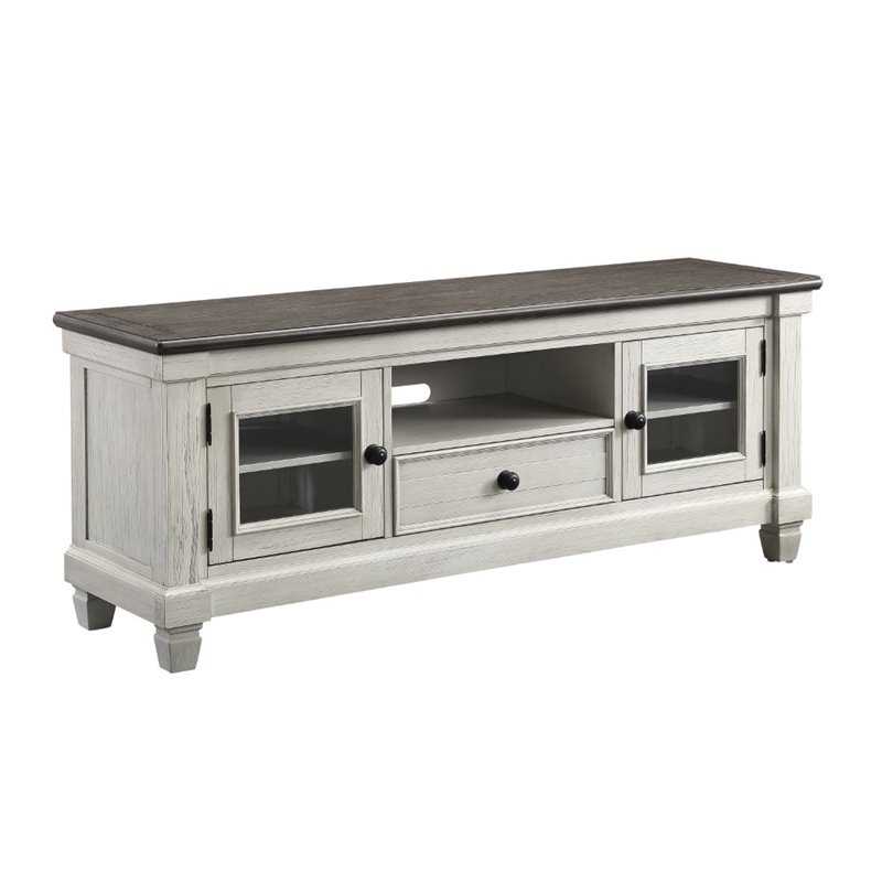 Home Square 2-Piece Set with Coffee Table and TV Stand in Antique White