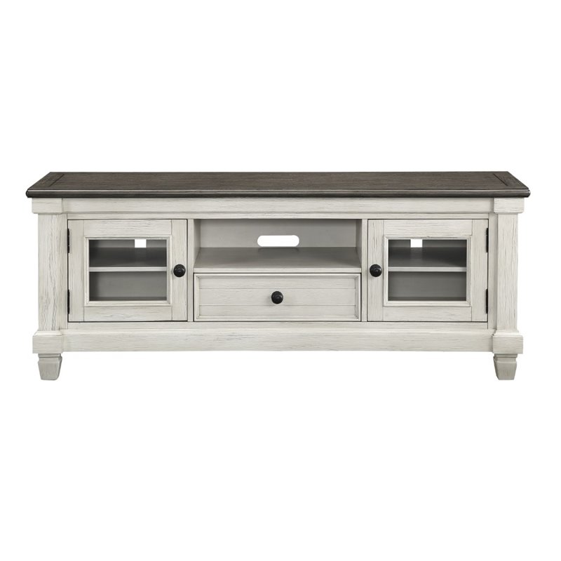 Home Square 2-Piece Set with Coffee Table and TV Stand in Antique White