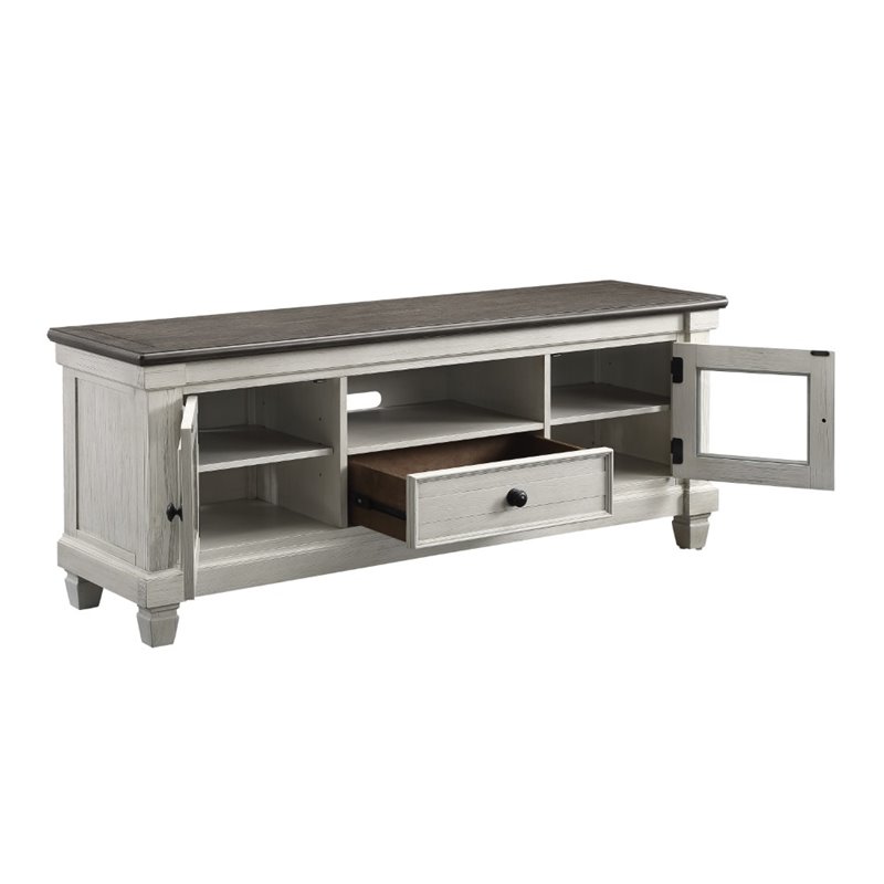 Home Square 2-Piece Set with Coffee Table and TV Stand in Antique White