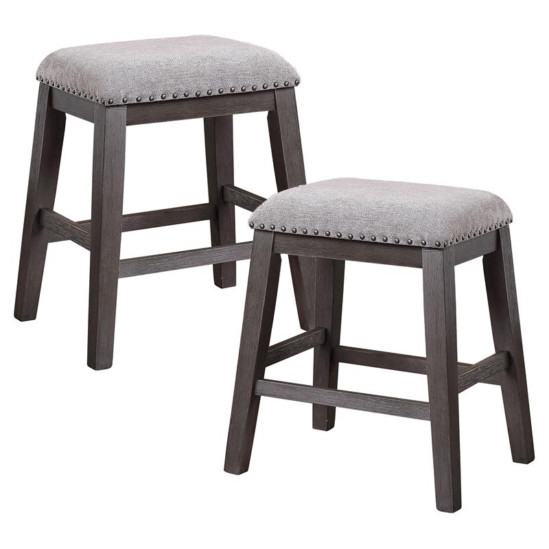 Home Square 5-Piece Set with 4 Counter Stools and Dining Table in Gray