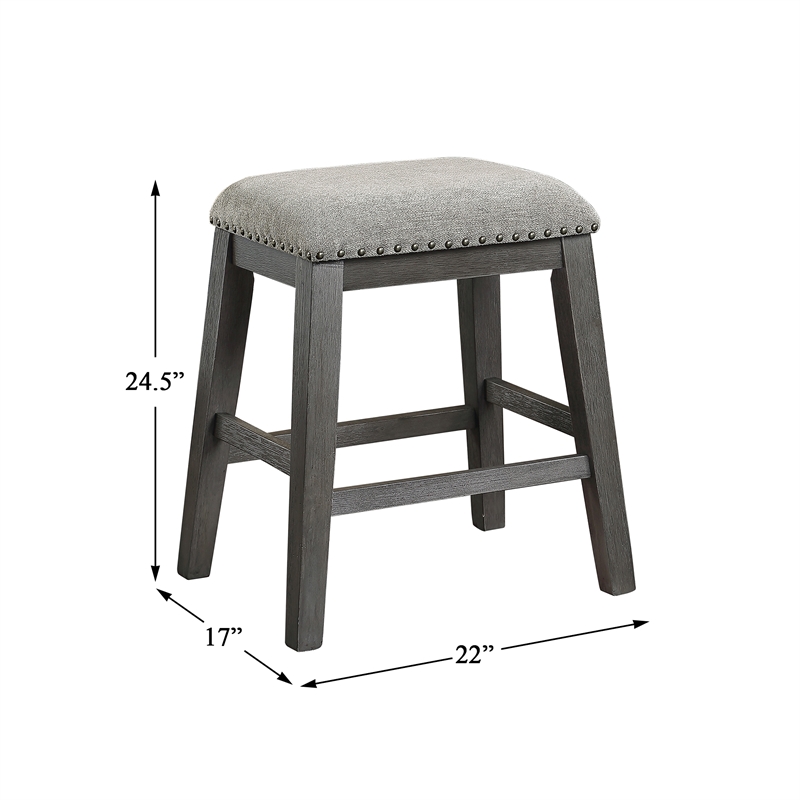 Home Square 5-Piece Set with 4 Counter Stools and Dining Table in Gray