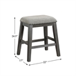 Home Square 5-Piece Set with 4 Counter Stools and Dining Table in Gray