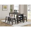 Home Square 5-Piece Set with 4 Counter Stools and Dining Table in Gray