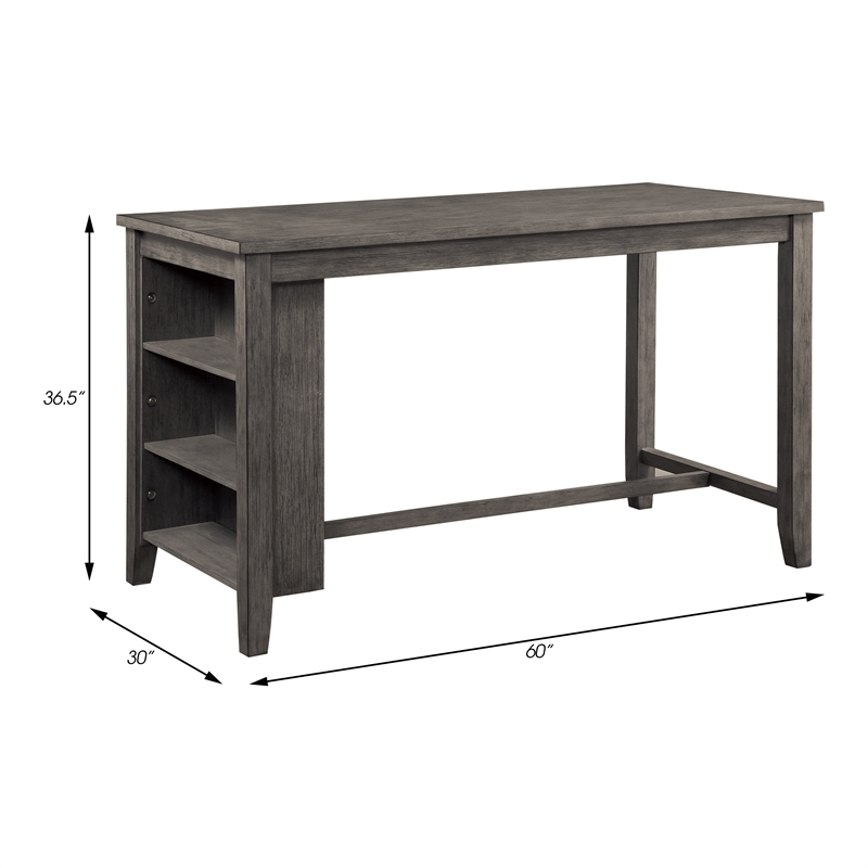 Home Square 5-Piece Set with 4 Counter Stools and Dining Table in Gray