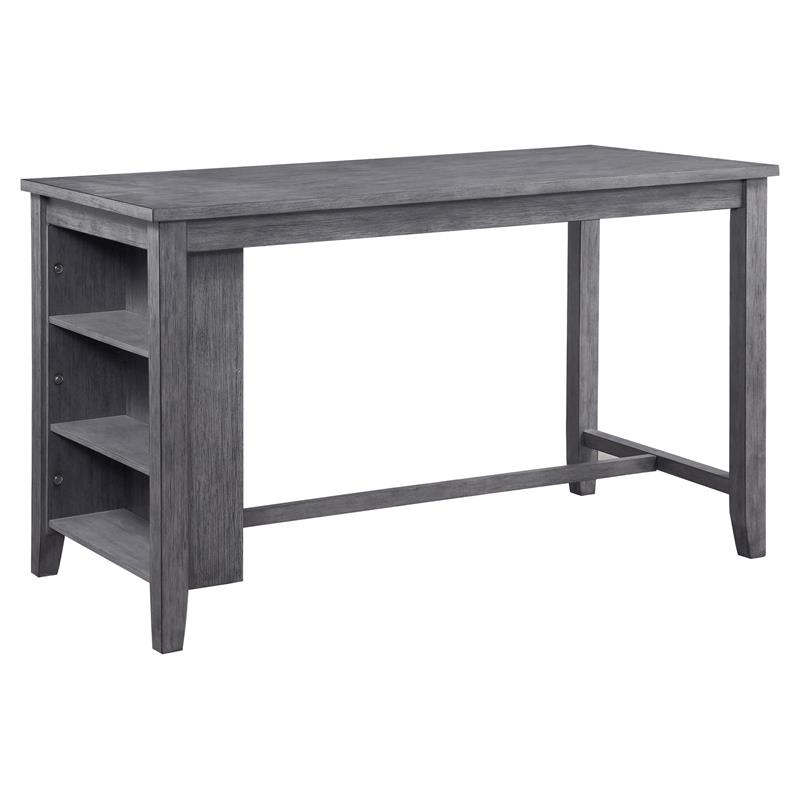 Home Square 5-Piece Set with 4 Counter Stools and Dining Table in Gray