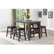 Home Square 5-Piece Set with 4 Counter Stools and Dining Table in Gray