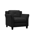 Home Square 2-Piece Set with Microfiber Chair and Sofa in Black