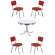 Home Square 5-Piece Set with Dining Table and 4 Faux Leather Dining Chairs