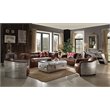 Home Square 2-Piece Set with Leather Sofa and Square Coffee Table
