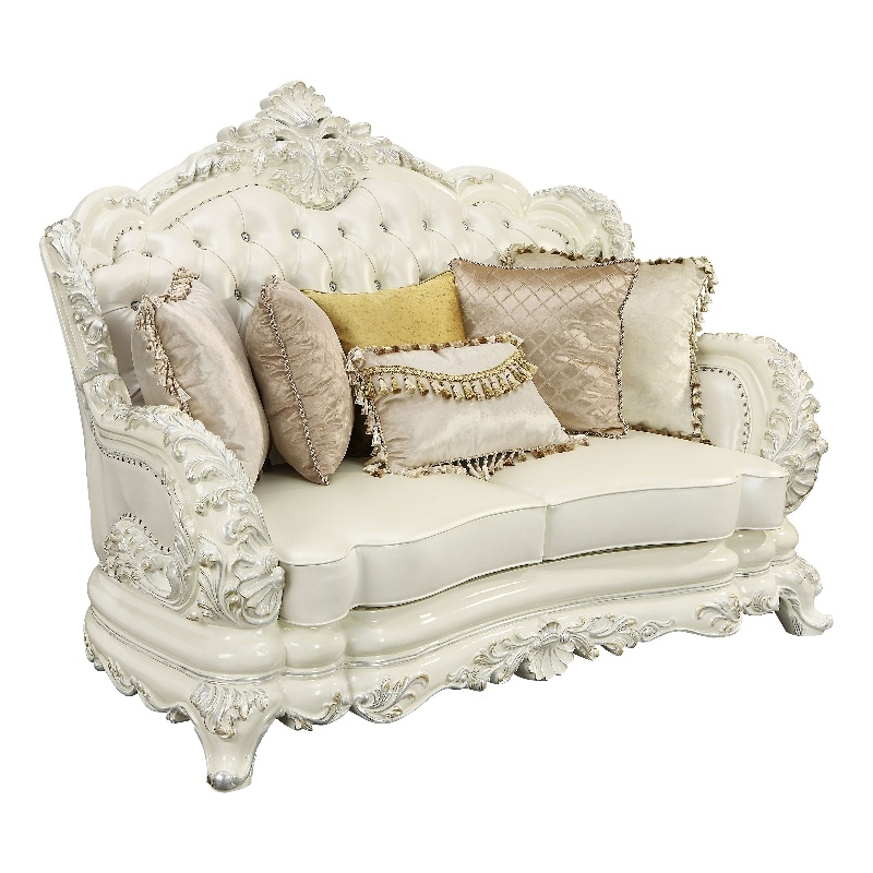 Home Square 2-Piece Set with Faux Leather Loveseat & Faux Leather Sofa