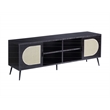 Home Square 2-Piece Set with Accent Table and Rectangular TV Stand in Black