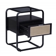 Home Square 2-Piece Set with Accent Table and Rectangular TV Stand in Black