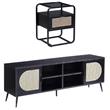 Home Square 2-Piece Set with Accent Table and Rectangular TV Stand in Black