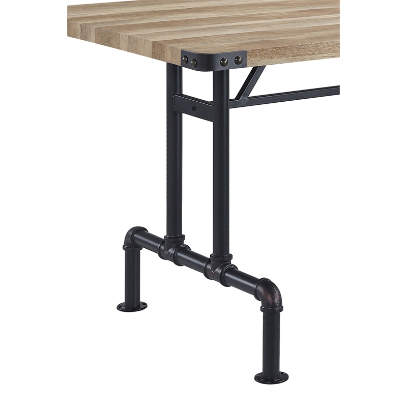 Home Square 7-Piece Set with Wood Dining Table and 6 Side Chairs
