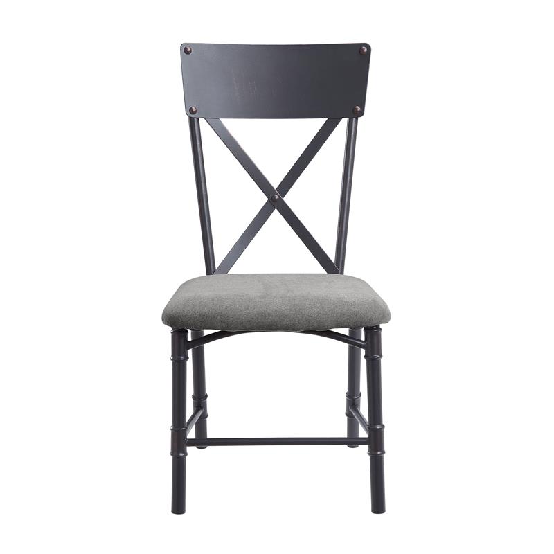 Home Square 7-Piece Set with Wood Dining Table and 6 Side Chairs