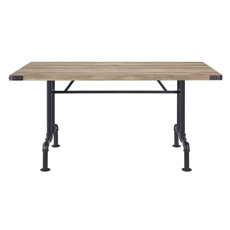 Home Square 7-Piece Set with Wood Dining Table and 6 Side Chairs