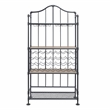 Home Square 2-Piece Set with 3 Drawer Server and Metal Frame Wine Shelf in Oak