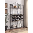 Home Square 2-Piece Set with 3 Drawer Server and Metal Frame Wine Shelf in Oak