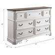 Home Square 2-Piece Set with Frame Mirror and Rectangular Wooden Dresser