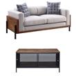 Home Square 2-Piece Set with Fabric Loveseat and Coffee Table