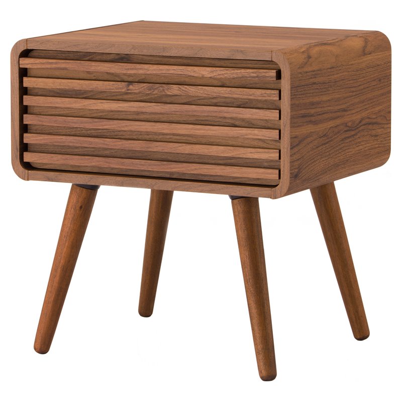 Home Square 3-Piece Set with 2 Side Tables and Coffee Table in Walnut