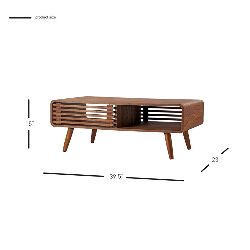 Home Square 3-Piece Set with 2 Side Tables and Coffee Table in Walnut