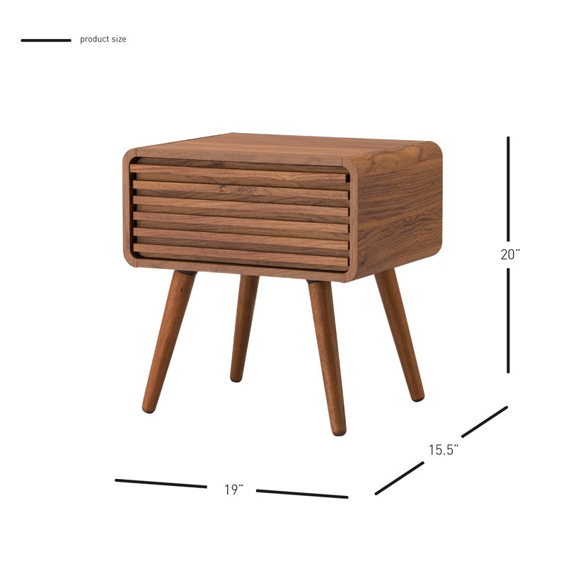Home Square 3-Piece Set with 2 Side Tables and Coffee Table in Walnut
