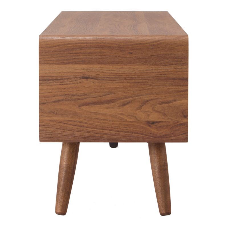 Home Square 4-Piece Set with 2 Side Tables & Coffee Table & TV Stand in Walnut
