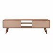 Home Square 4-Piece Set with 2 Side Tables & Coffee Table & TV Stand in Walnut