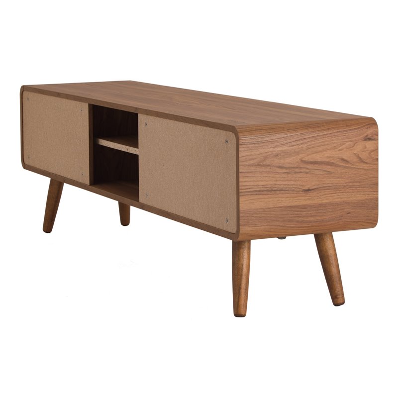Home Square 4-Piece Set with 2 Side Tables & Coffee Table & TV Stand in Walnut