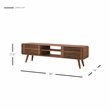 Home Square 4-Piece Set with 2 Side Tables & Coffee Table & TV Stand in Walnut
