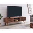 Home Square 4-Piece Set with 2 Side Tables & Coffee Table & TV Stand in Walnut