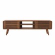 Home Square 4-Piece Set with 2 Side Tables & Coffee Table & TV Stand in Walnut