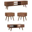 Home Square 4-Piece Set with 2 Side Tables & Coffee Table & TV Stand in Walnut