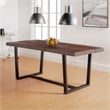 Home Square 7-Piece Set with Dining Table and 6 Dining Chairs in Brown