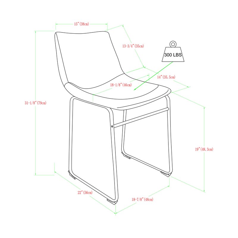 Home Square 7-Piece Set with Dining Table and 6 Dining Chairs in Green