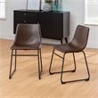 Home Square 7-Piece Traditional Fabric & Solid Wood Dining Set in Oak/Brown