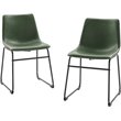 Home Square 7-Piece Traditional Fabric & Solid Wood Dining Set in Oak/Green