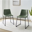 Home Square 7-Piece Traditional Fabric & Solid Wood Dining Set in Oak/Green