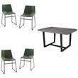 Home Square 5-Piece Faux Leather & Solid Wood Dining Set in Green/Gray