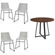 Home Square 5-Piece  Faux Leather & Wood Dining Set in Gray/Walnut