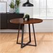 Home Square 5-Piece Faux Leather & Wood Dining Set in Blue/Walnut