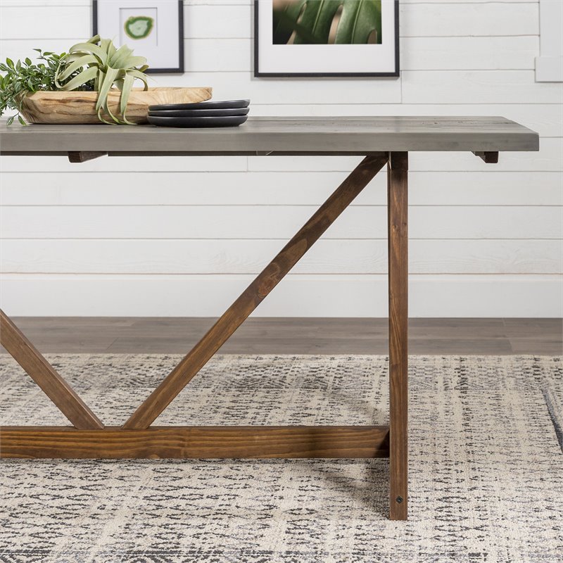 Home Square 7-Piece Set with Wood Dining Table & 6 Dining Chairs